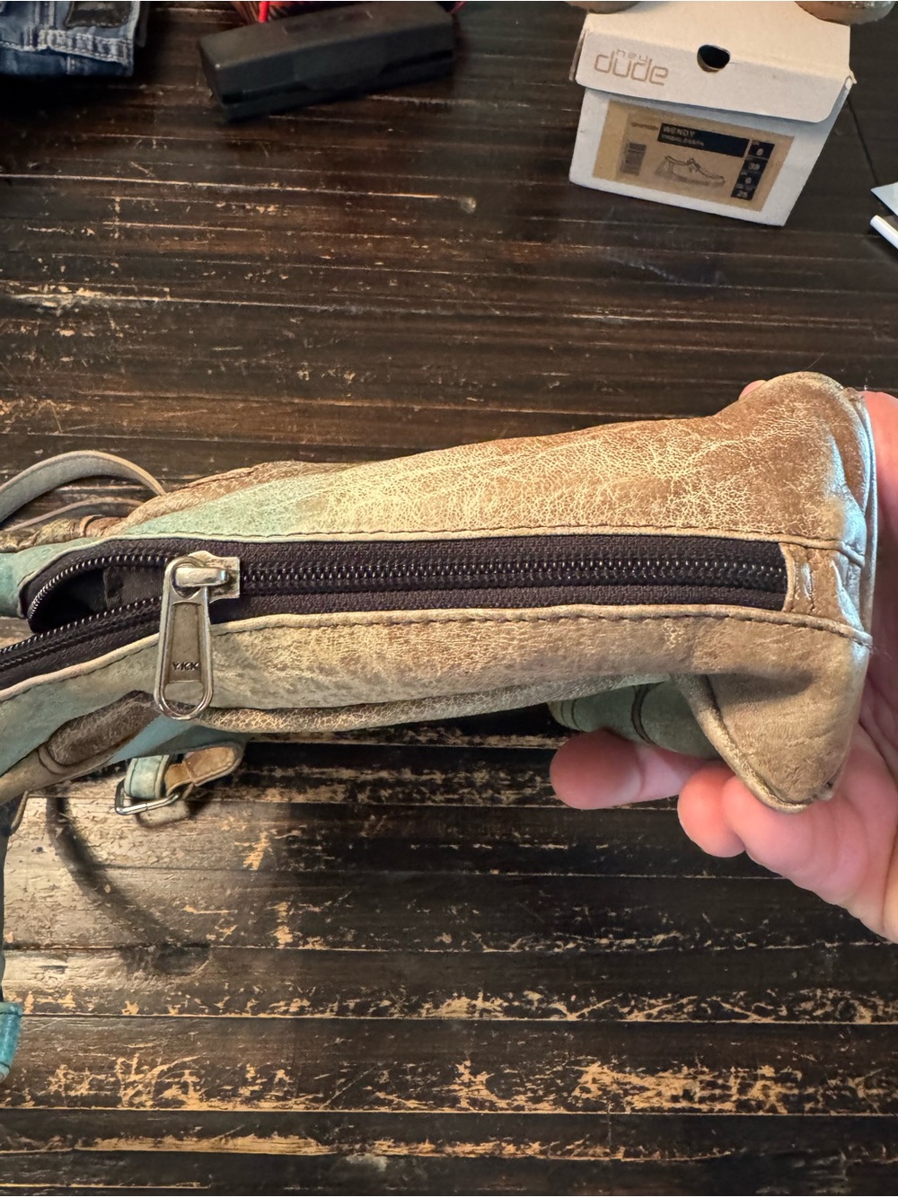 Aunschak Floral Painted Leather Shoulder Bag - Multicolor - Picture 6 of 14
